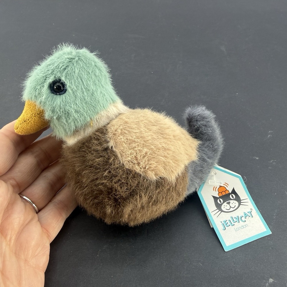NWT Authentic Retired JELLYCAT Birdling Mallard Duck BIR6M Cute Plush Pristine
